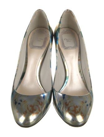 Christian Dior Patent Leather Tie-Dye Print Pumps