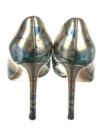 Christian Dior Patent Leather Tie-Dye Print Pumps