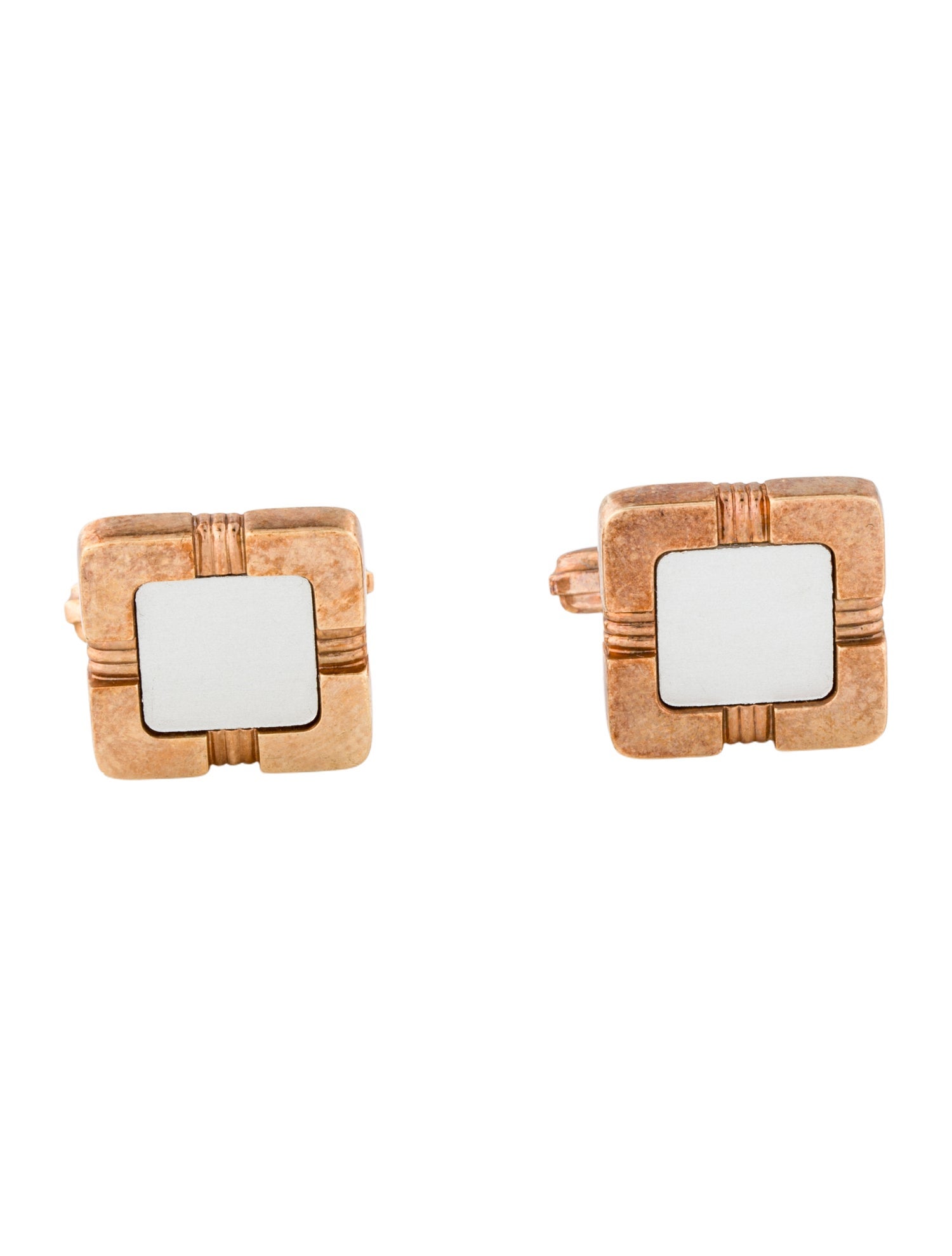 Christian Dior Vintage Two-Tone Logo Cufflinks