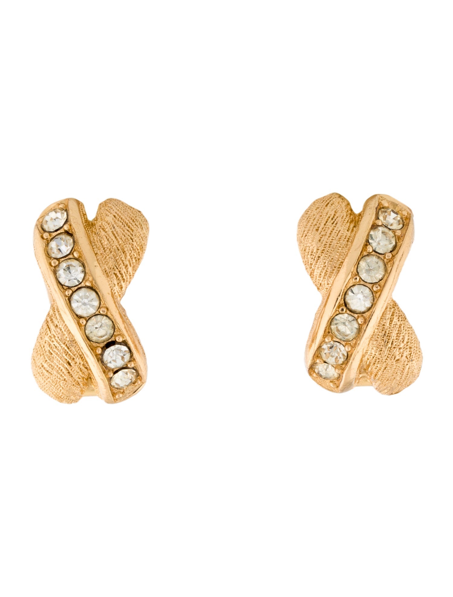 Christian Dior Vintage Crystal Clip-On Earrings