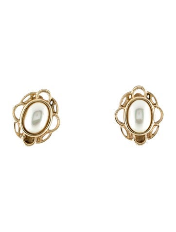 Christian Dior Clip-On Vintage Faux Pearl Clip On Earrings