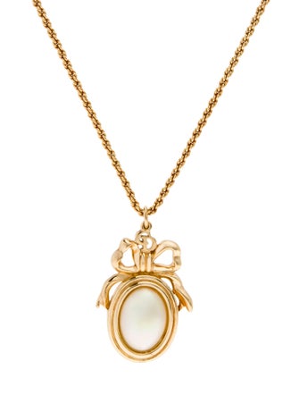 Christian Dior Vintage Faux Pearl Pendant Necklace