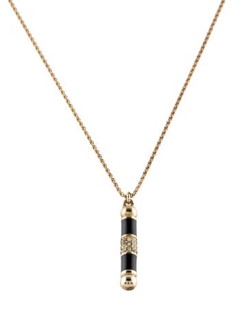 Christian Dior Pendant Necklace Vintage Crystal & Enamel