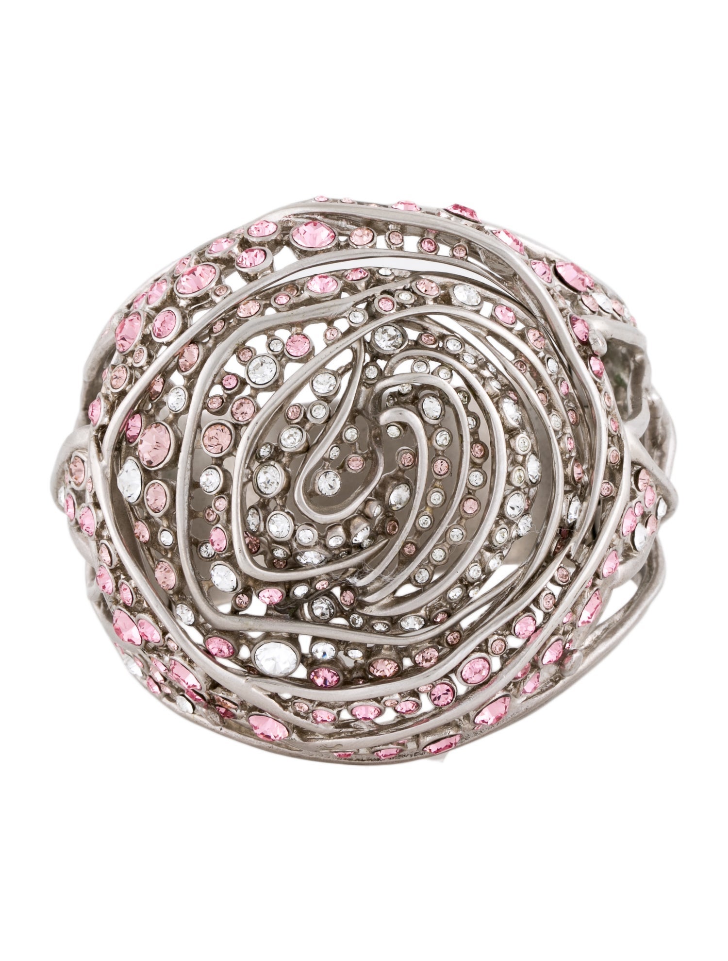 Christian Dior Crystal Oversized Rose Bangle Bracelet