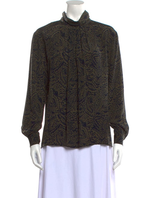 Christian Dior Printed Mock Neck Blouse