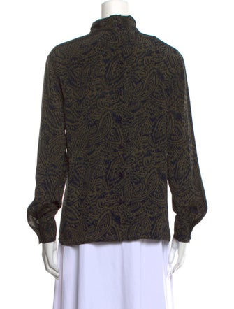 Christian Dior Printed Mock Neck Blouse