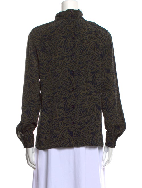Christian Dior Printed Mock Neck Blouse