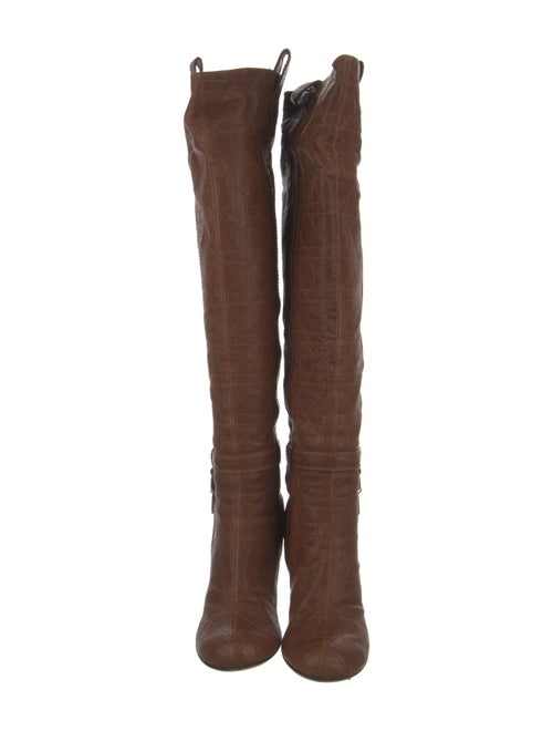 Christian Dior Quilted Pattern Leather Boots