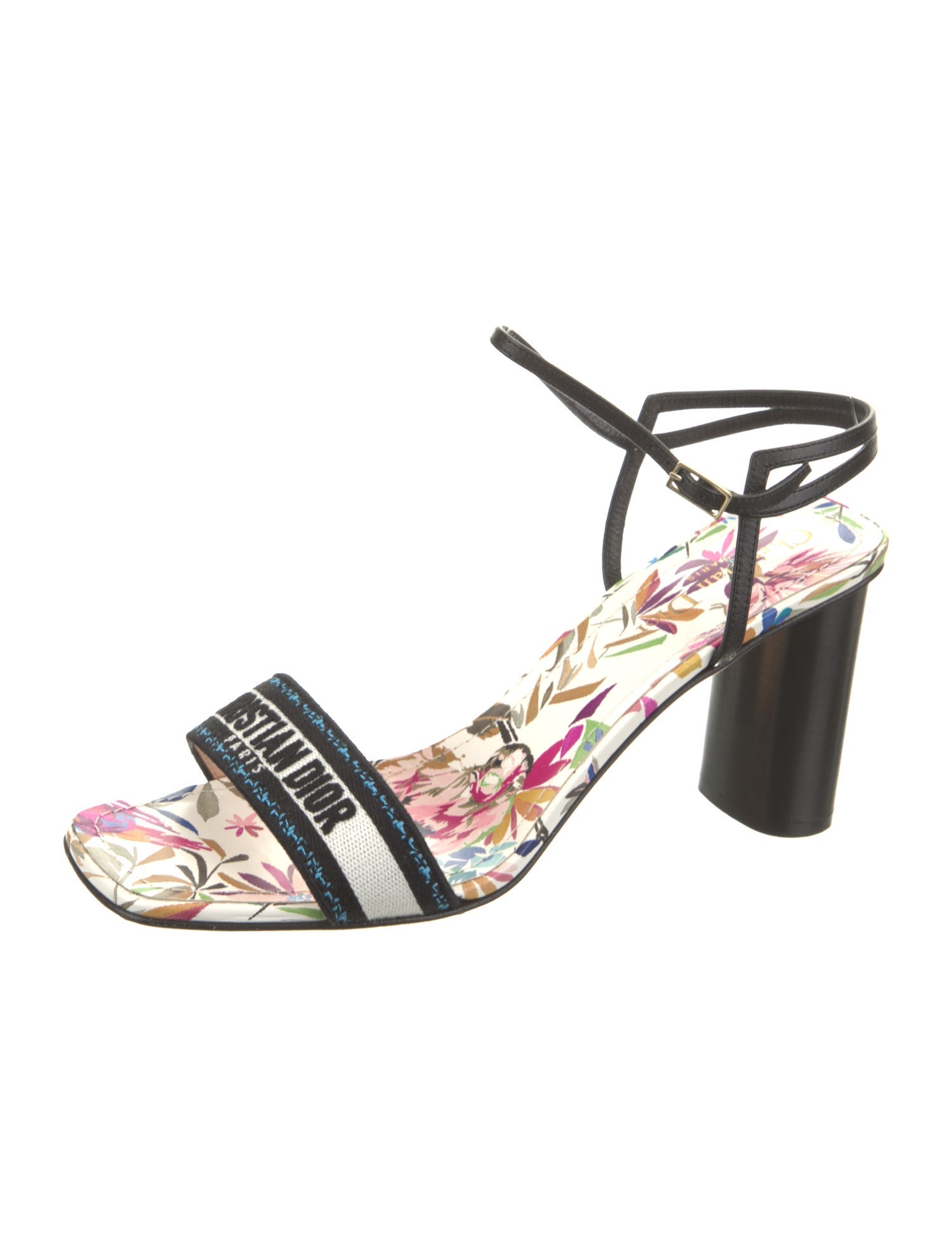 Christian Dior Printed Embroidered Accent Sandals