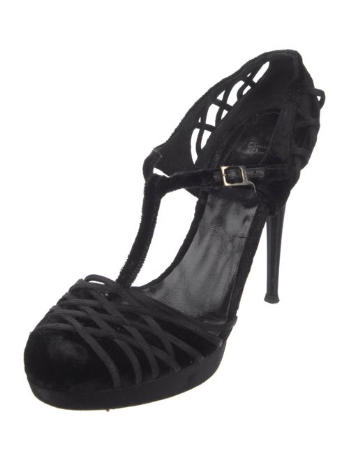 Christian Dior Velvet T-Strap Pumps