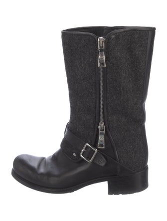 Christian Dior Wool Moto Boots