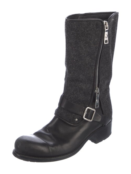 Christian Dior Wool Moto Boots
