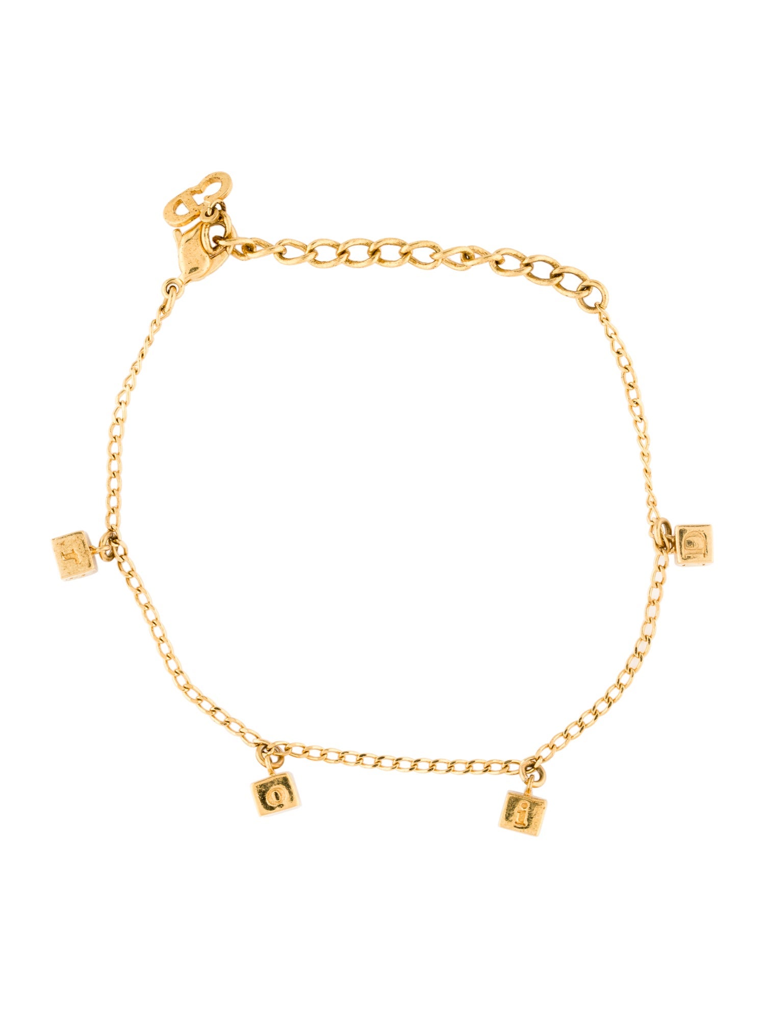 Christian Dior Cube Logo Gold Bracelet | eBay