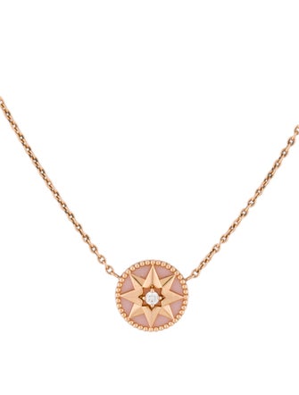 Christian Dior 18K Opal & Diamond Rose des Vents Pendant Necklace