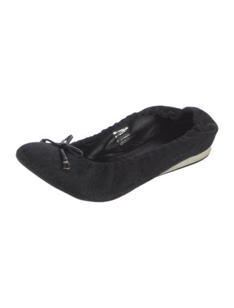 Christian Dior Oblique Jacquard Canvas Ballet Flats