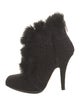 Christian Dior Fur Trim Lace-Up Boots