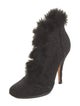 Christian Dior Fur Trim Lace-Up Boots