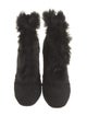 Christian Dior Fur Trim Lace-Up Boots