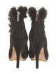 Christian Dior Fur Trim Lace-Up Boots