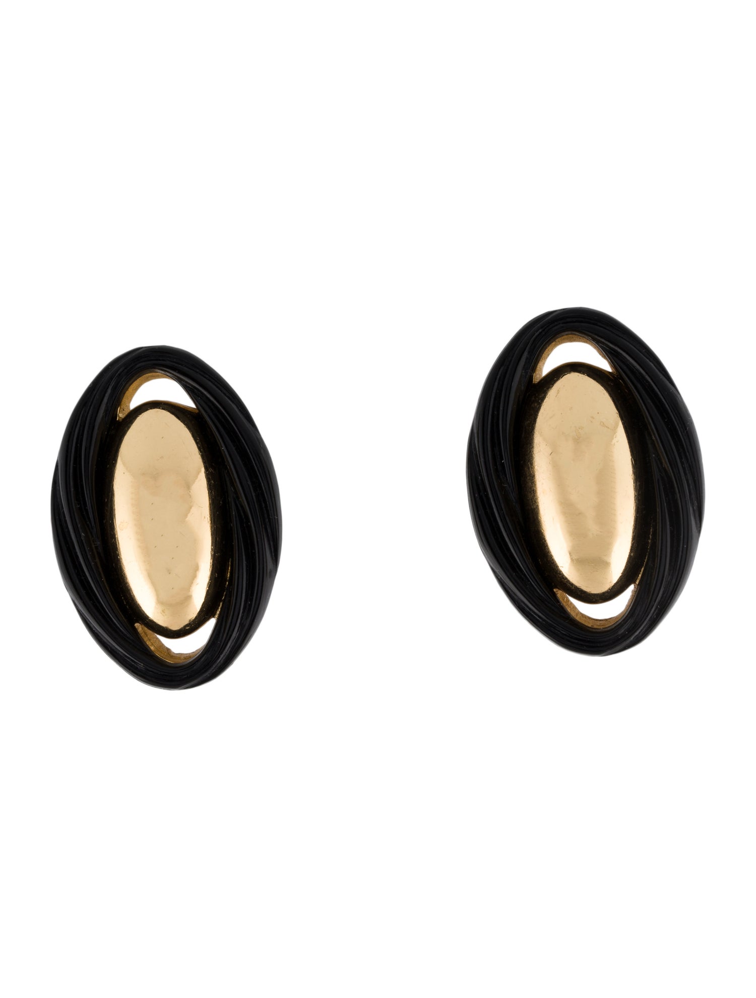Christian Dior Vintage Resin Oval Clip-On Earrings