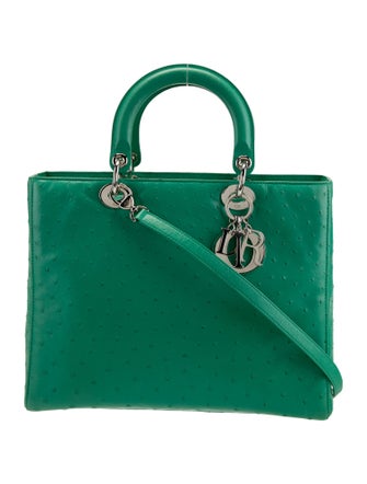 Christian Dior Ostrich Lady Dior Large