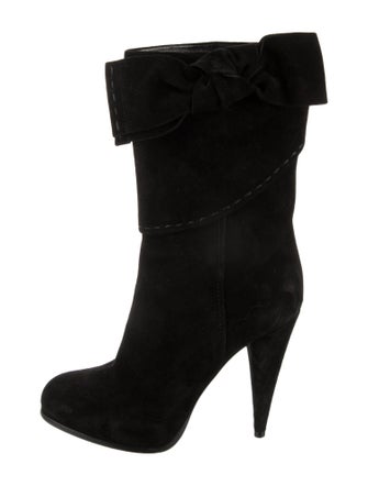 Christian Dior Suede Bow Accents Boots