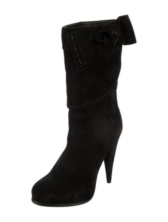 Christian Dior Suede Bow Accents Boots