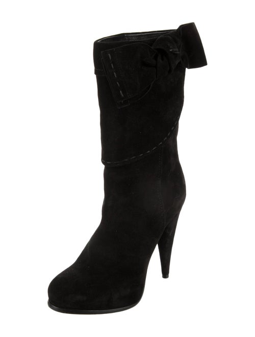 Christian Dior Suede Bow Accents Boots