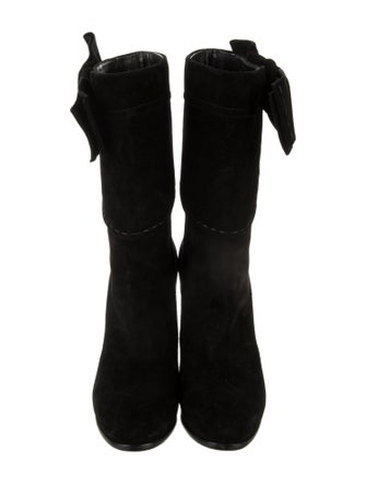 Christian Dior Suede Bow Accents Boots