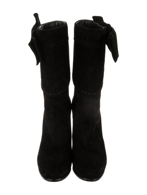 Christian Dior Suede Bow Accents Boots