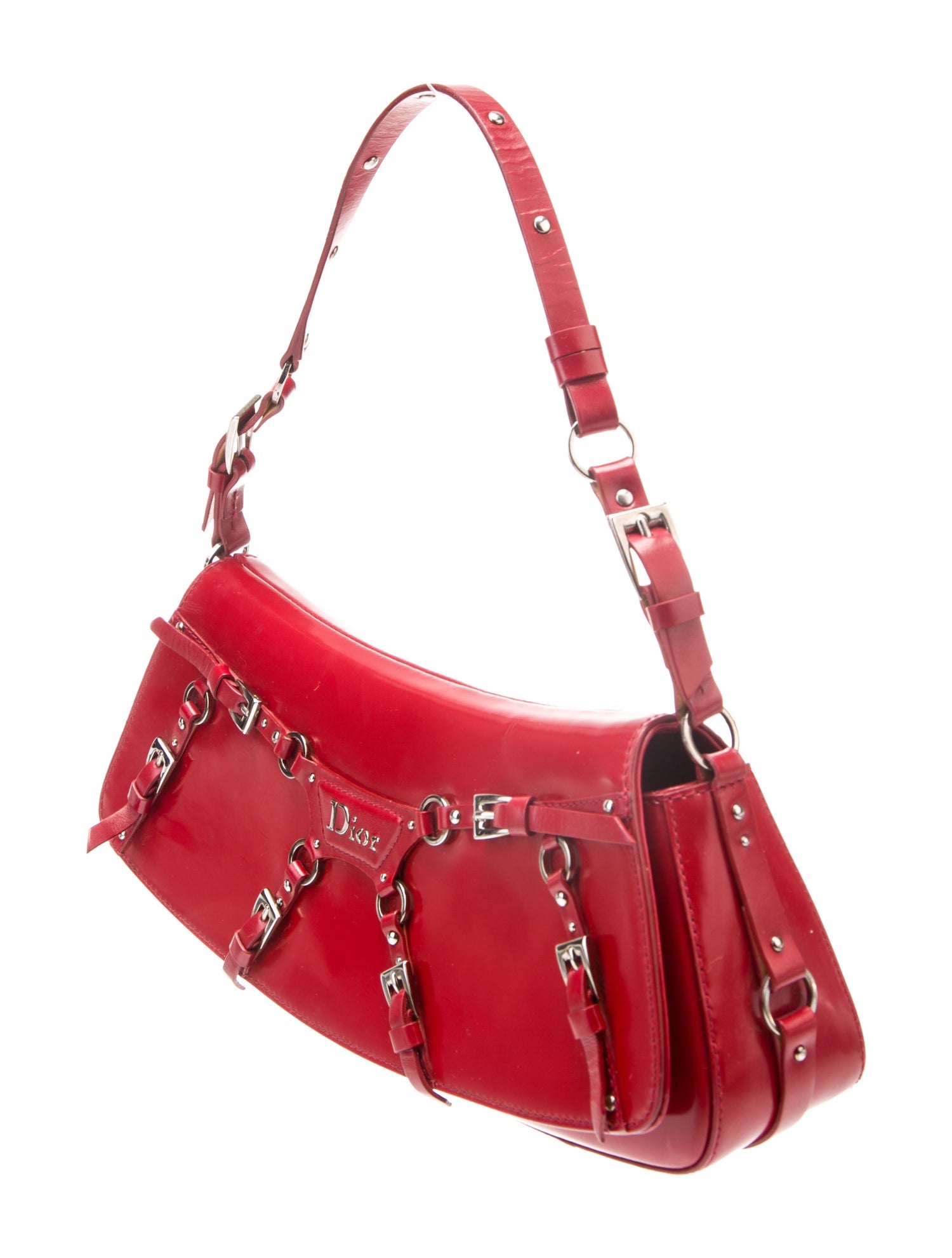 Christian Dior Leather Dior Bondage Vintage - Red Shoulder Bags