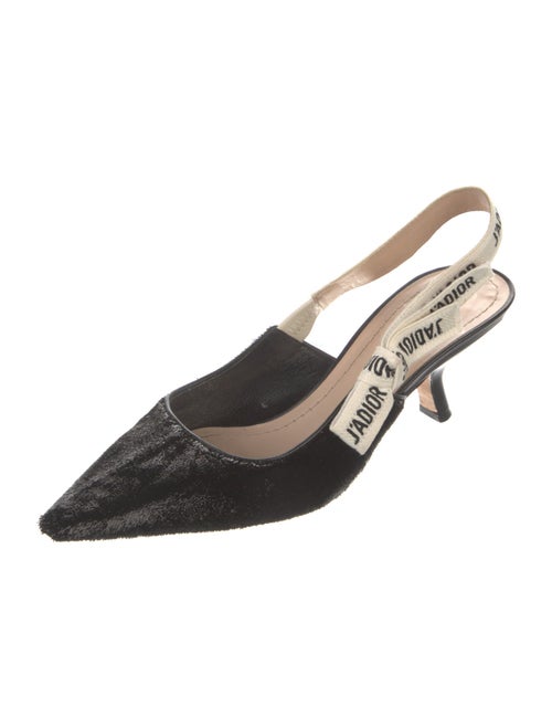 Christian Dior Printed Bow Accents Slingback Pumps