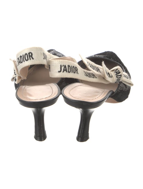 Christian Dior Printed Bow Accents Slingback Pumps