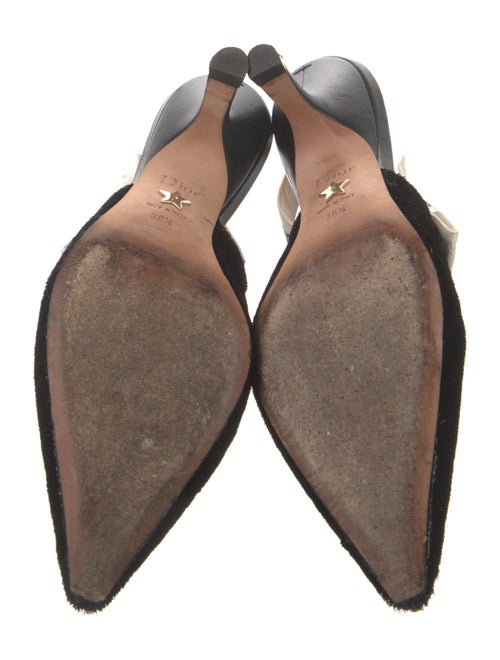 Christian Dior Printed Bow Accents Slingback Pumps
