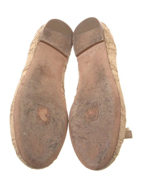 Christian Dior Raffia Bow Accents Ballet Flats