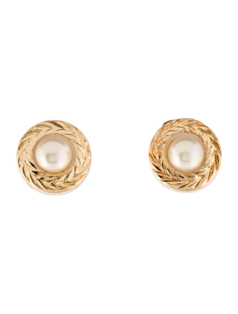 Christian Dior Vintage Faux Pearl Clip-On Earrings
