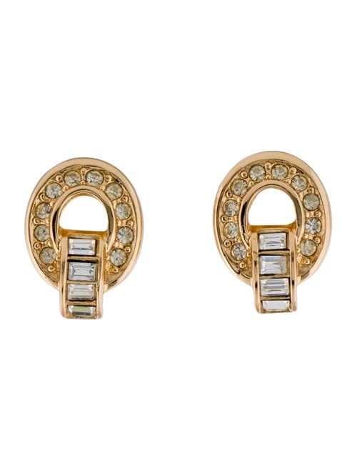 Christian Dior Vintage Crystal Clip-On Earrings