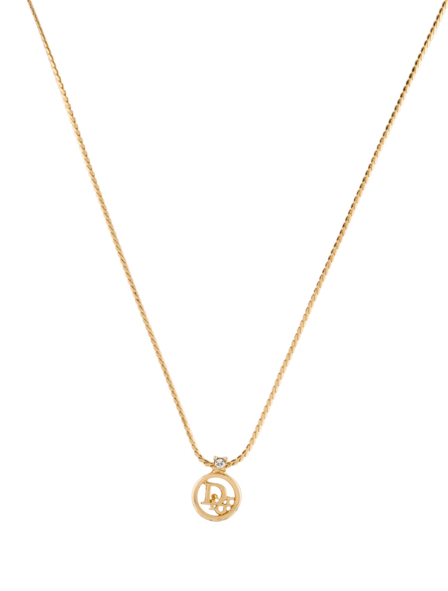 Christian Dior Vintage Crystal Pendant Necklace