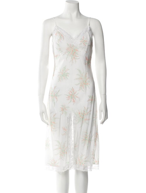 Christian Dior Floral Print Lace Trim Embellishment Nightgown