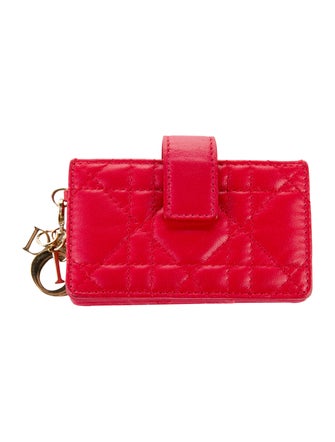 Christian Dior Cannage Pattern Lambskin Card Holder