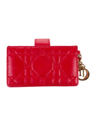 Christian Dior Cannage Pattern Lambskin Card Holder