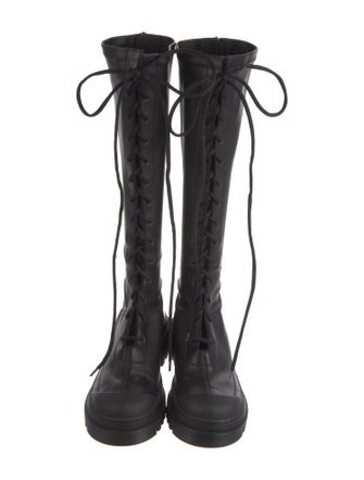 Christian Dior Leather Lace-Up Boots