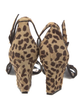 Christian Dior Ponyhair Animal Print Sandals
