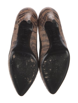 Christian Dior Leather Animal Print Pumps