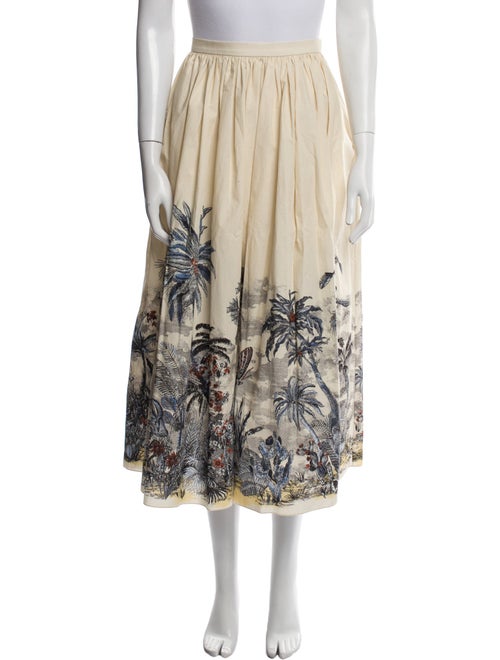 Christian Dior Floral Print Midi Length Skirt