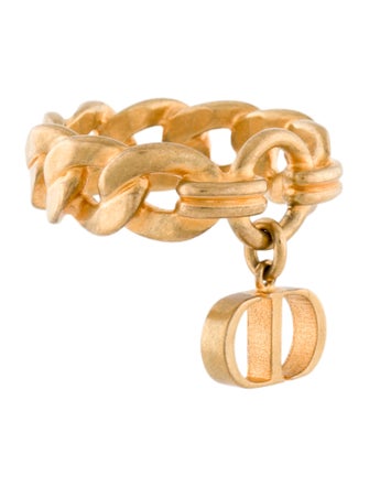 Christian Dior CD Charm Link Band Ring