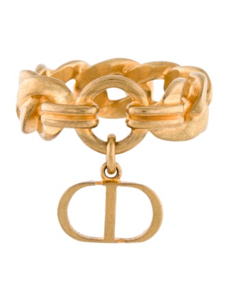 Christian Dior CD Charm Link Band Ring