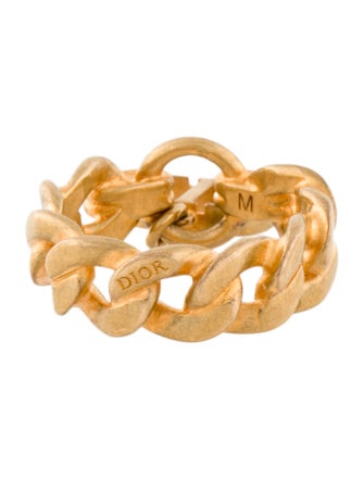 Christian Dior CD Charm Link Band Ring