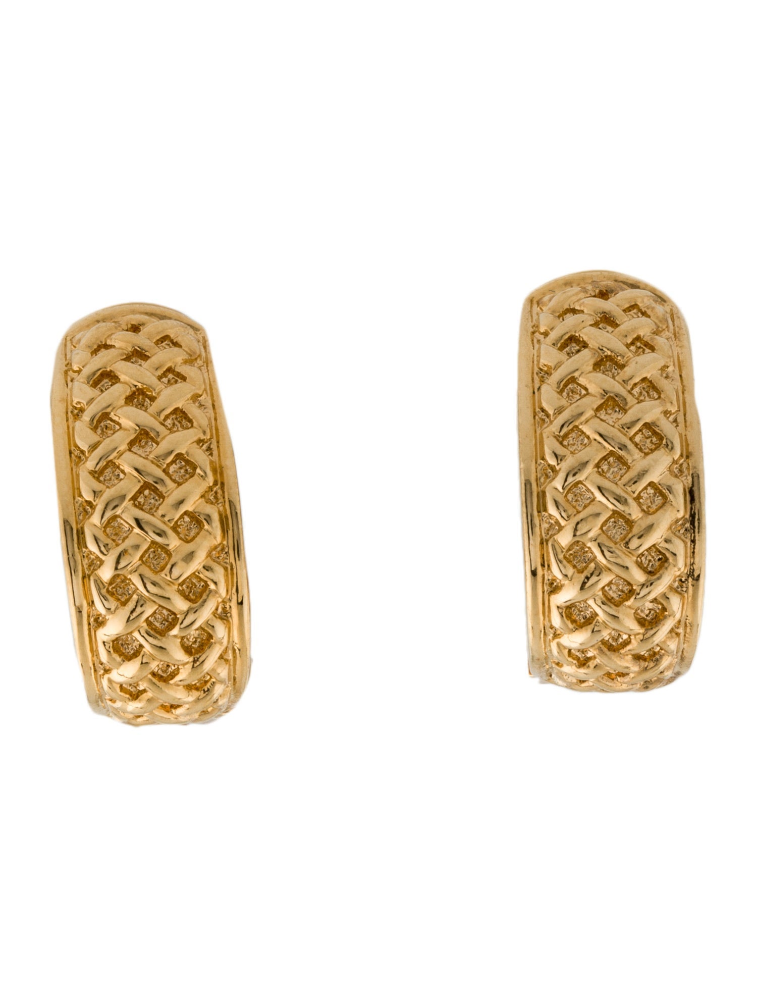 Christian Dior Vintage Textured Hoop Clip-On Earrings