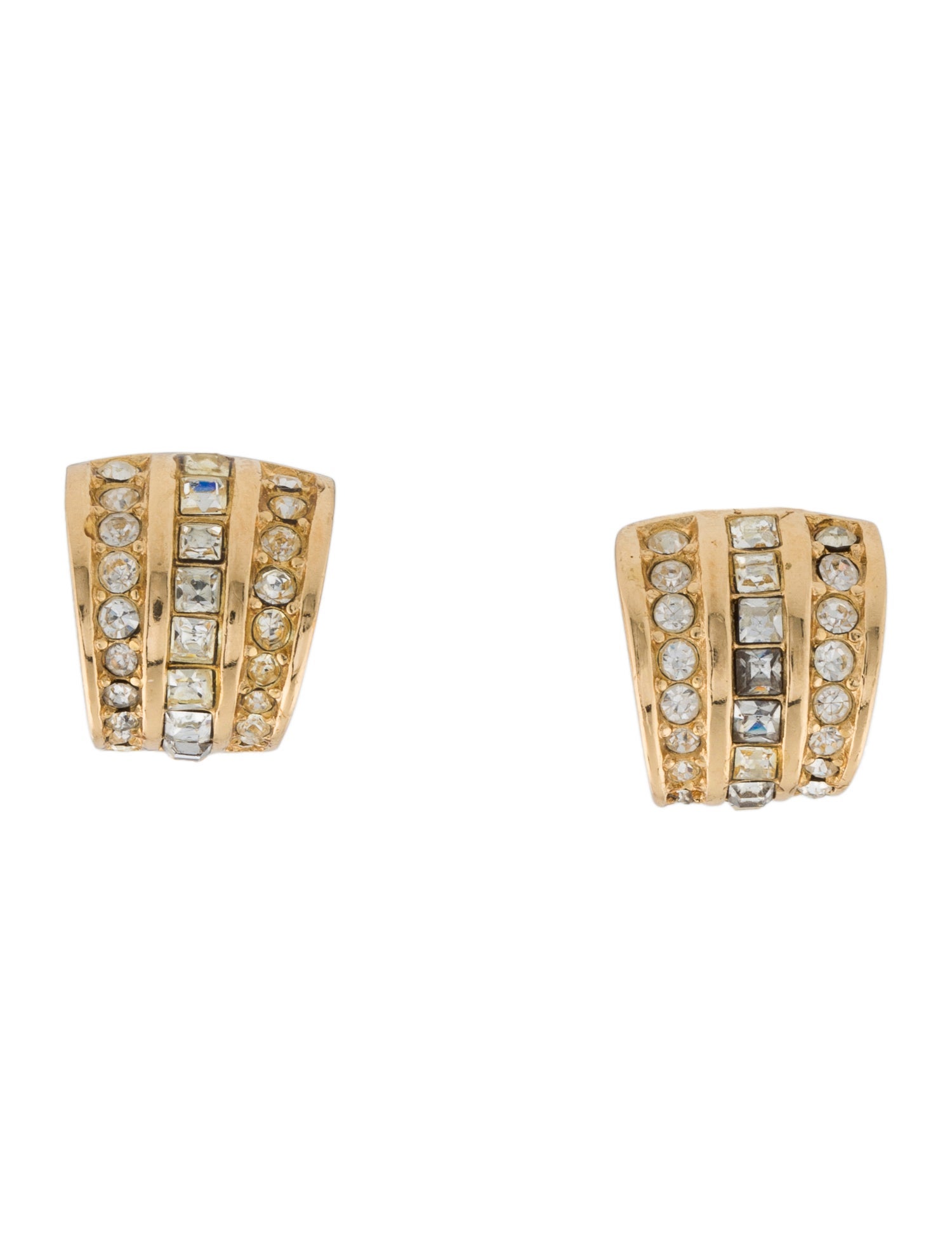 Christian Dior Vintage Crystal Clip-On Earrings